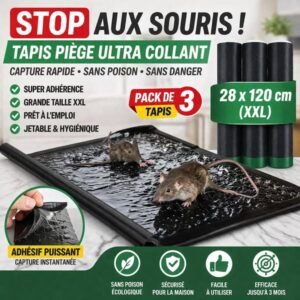 tapis piège de souris ultra collant (3 tapis)